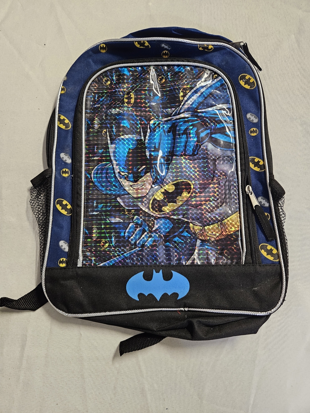 DC Comics Batman Backpack Boys Kids School Book Bag NWOT Holographic Bat Signal